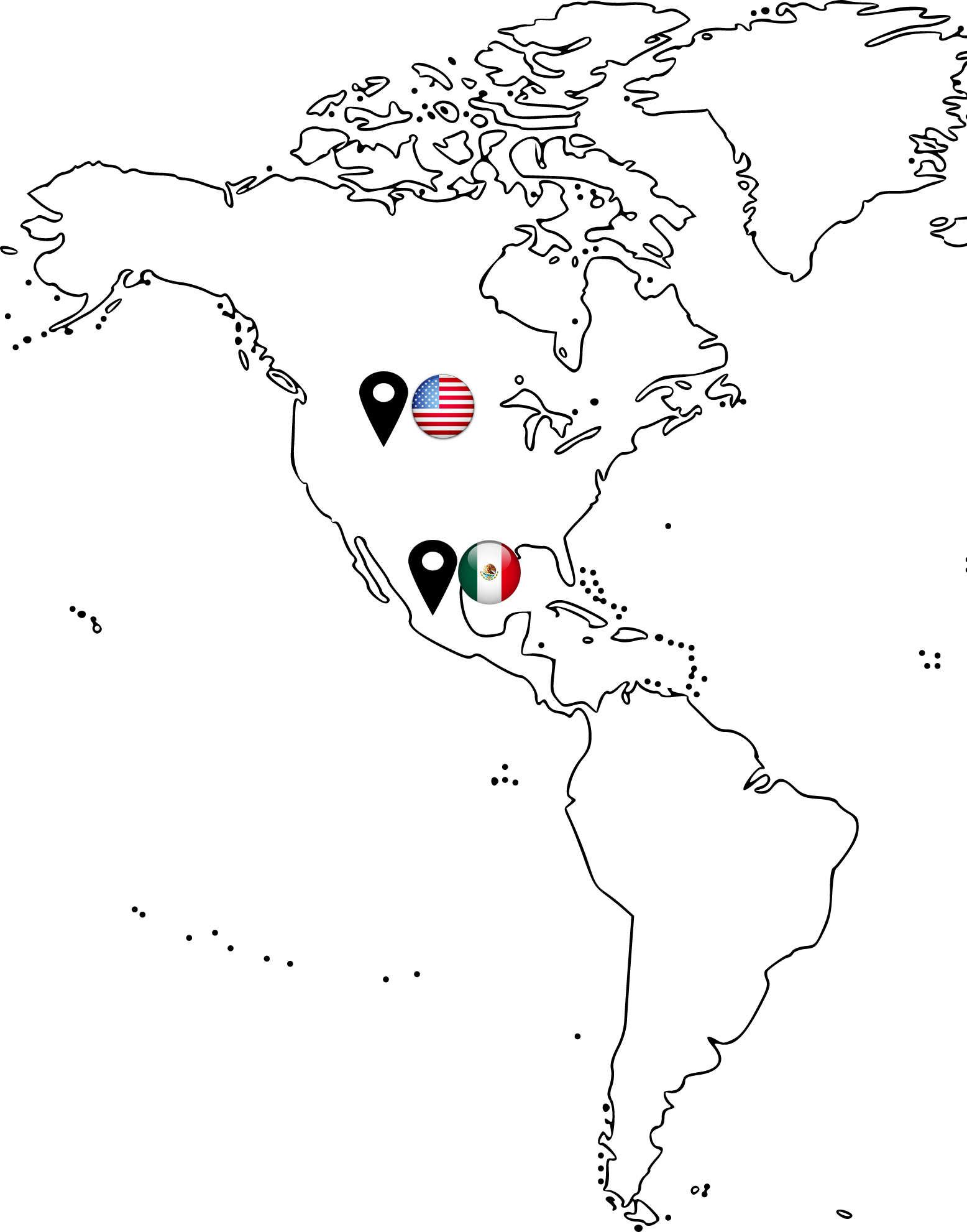 Mapa de actuación América — Glasscor Project